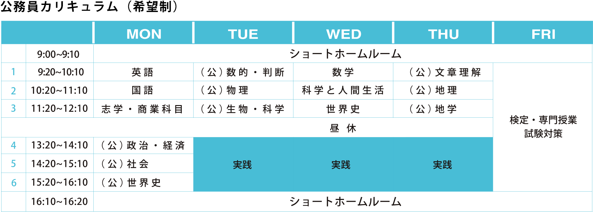 公務員カリキュラム(希望制)